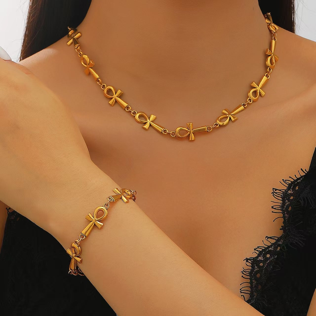 Wholesale Gothic Cross Men' s Alloy Bracelet